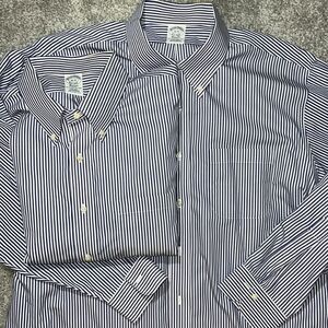 2-Blue Stripe Brooks Brothers Non-Iron Supima Cotton Original Polo Shirt 18 x 35